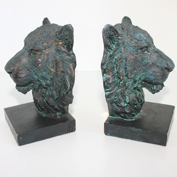 Southwestern Reflections Collection Set Of 2 Lionhead Bookends - Picture 1 of 9